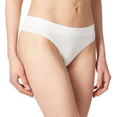 DKNY Naadloze Litewear Solid Thong Slipje voor dames wit L DKNY Naadloze Litewear Solid Thong Slipje voor dames wit L