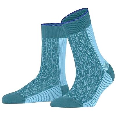 FALKE Dames Sokken Immersive Mesh W SO Wol Gedessineerd 1 Paar, Blauw (Peacock 6385), 37-38 FALKE Dames Sokken Immersive Mesh W SO Wol Gedessineerd 1 Paar, Blauw (Peacock 6385), 37-38