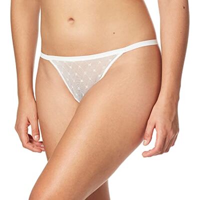 DKNY Dames Monogram Mesh String, Poplin Wit, XL DKNY Dames Monogram Mesh String, Poplin Wit, XL