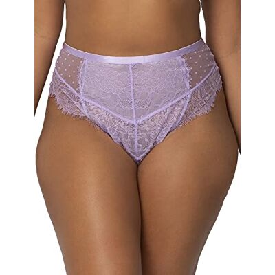 Smart & Sexy Dames mesh & kant hoge taille string slipje, lila Iris, XXXL Smart & Sexy Dames mesh & kant hoge taille string slipje, lila Iris, XXXL