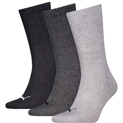 PUMA Unisex gewatteerde crew sok (3-pack), Grey Combo, 35/38 EU PUMA Unisex gewatteerde crew sok (3-pack), Grey Combo, 35/38 EU
