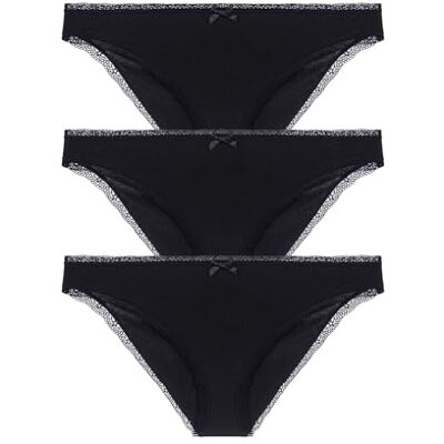 DORINA Essential Braziliaanse damesslip van katoen, zwart, maat XL, zacht, ademend en comfortabel voor dagelijks gebruik DORINA Essential Braziliaanse damesslip van katoen, zwart, maat XL, zacht, ademend en comfortabel voor dagelijks gebruik