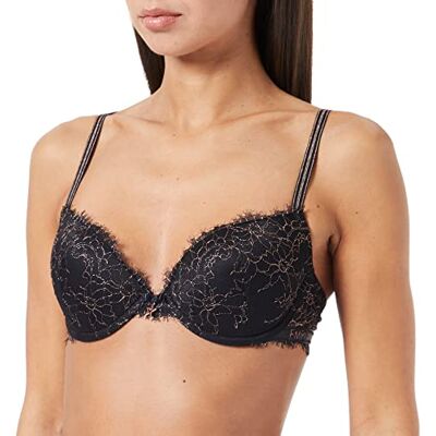 Giorgio Armani Dames Christmas Lace Push Up Bra, zwart, 34 / A Giorgio Armani Dames Christmas Lace Push Up Bra, zwart, 34 / A