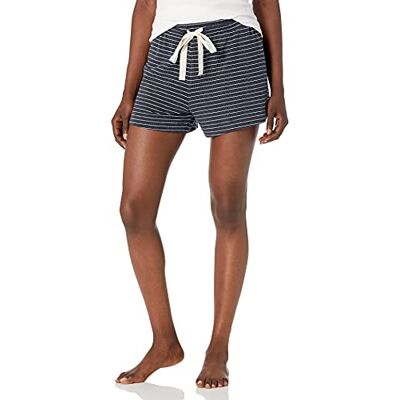Amazon Essentials Lichtgewicht lounge badstof pyjama voor dames, marinewitte mini-streep, XX-Large Amazon Essentials Lichtgewicht lounge badstof pyjama voor dames, marinewitte mini-streep, XX-Large