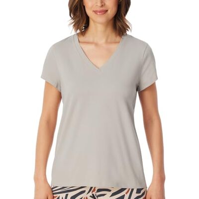 Schiesser Dames slaapshirt korte mouwen katoenmix Relax pyjama top, Grijs-Jaspe_182639, 36 Schiesser Dames slaapshirt korte mouwen katoenmix Relax pyjama top, Grijs-Jaspe_182639, 36