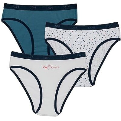 DIM Slips (3-pack) voor meisjes, Sterren/Wit/Blauw, 14 Jaren DIM Slips (3-pack) voor meisjes, Sterren/Wit/Blauw, 14 Jaren