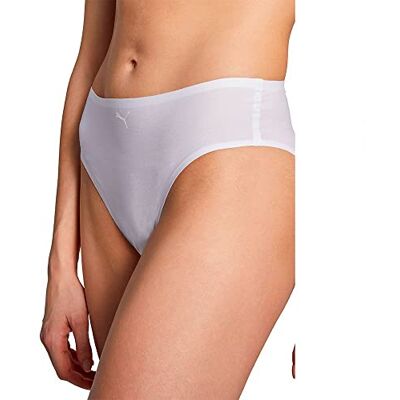 PUMA Dames One Size Brief 2 Pack Underwear, White, (2 stuks) PUMA Dames One Size Brief 2 Pack Underwear, White, (2 stuks)
