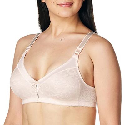 Bali Draadloze kanten beha, met dubbele ondersteuning, voor dames, met bandjes die op hun plaats blijven, volledige dekking, 75C Bali Draadloze kanten beha, met dubbele ondersteuning, voor dames, met bandjes die op hun plaats blijven, volledige dekking, 75C