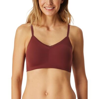 Schiesser Naadloze bustier voor dames, spaghettibandjes met uitneembare pads, onzichtbaar zacht, Bourgondië_183099, 38 Schiesser Naadloze bustier voor dames, spaghettibandjes met uitneembare pads, onzichtbaar zacht, Bourgondië_183099, 38