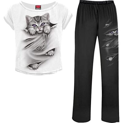 Spiral Bright Eyes Pyjama zwart-wit M 100% katoen Cadeaus Spiral Bright Eyes Pyjama zwart-wit M 100% katoen Cadeaus