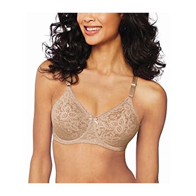 Bali Vrouwen Kant en Glad Onderdraad BH #3432, Naakt, 75C Bali Vrouwen Kant en Glad Onderdraad BH #3432, Naakt, 75C