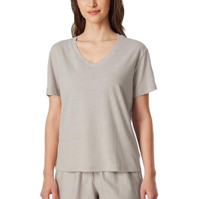 Schiesser Dames slaapshirt korte mouwen linnenmix Relax pyjama top, grijs-Jaspe_182591, 40, Grijs-Jaspe_182591, 40 Schiesser Dames slaapshirt korte mouwen linnenmix Relax pyjama top, grijs-Jaspe_182591, 40, Grijs-Jaspe_182591, 40