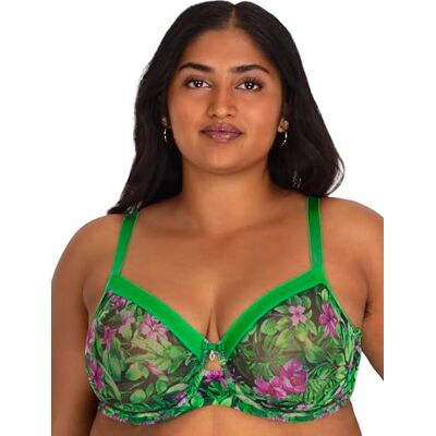 Curvy Couture Womens pure ongevoerde onderdraad duik, Weelderige tropen, 40H Curvy Couture Womens pure ongevoerde onderdraad duik, Weelderige tropen, 40H