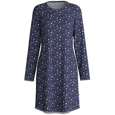 CALIDA Midnight Dreams nachthemd voor dames, peacoat blue, normale pasvorm, Peacoat Blue., reguläre Passform CALIDA Midnight Dreams nachthemd voor dames, peacoat blue, normale pasvorm, Peacoat Blue., reguläre Passform
