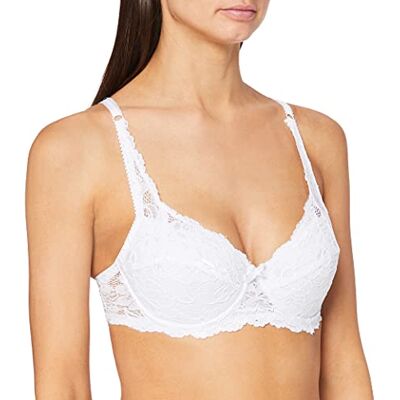 FM London Push-up beha met kant voor dames, Wit, 90F FM London Push-up beha met kant voor dames, Wit, 90F