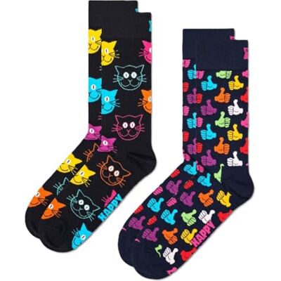 Happy Socks Kleurrijke en Leuke Sokken Socken 2-Pack Classic Cat Socks Maat 36-40 Happy Socks Kleurrijke en Leuke Sokken Socken 2-Pack Classic Cat Socks Maat 36-40