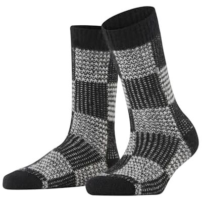 Burlington Dames Sokken Charming Checks W So wol alpaca gedessineerd 1 paar, Zwart Black 3000, 36-41 Burlington Dames Sokken Charming Checks W So wol alpaca gedessineerd 1 paar, Zwart Black 3000, 36-41