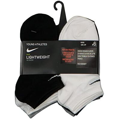 NIKE 6 Pack No Show Sokken voor kinderen White/Dark Gray Heather 5/7 jaar NIKE 6 Pack No Show Sokken voor kinderen White/Dark Gray Heather 5/7 jaar