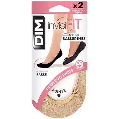 DIM Invisifit speciale ballerina's voetbeschermer voor dames, 2 stuks, Natuurlijk., 39/42 EU DIM Invisifit speciale ballerina's voetbeschermer voor dames, 2 stuks, Natuurlijk., 39/42 EU
