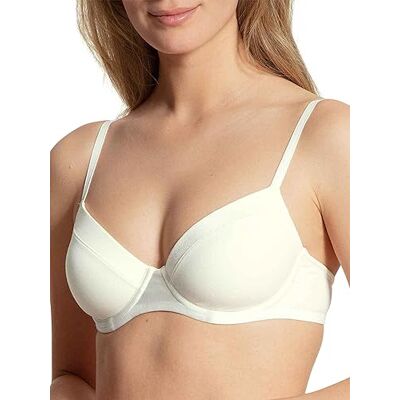 CALIDA Cate T-shirt-beha voor dames, verstelbare bandjes, met satijnen afwerking, Albast crème, 75B CALIDA Cate T-shirt-beha voor dames, verstelbare bandjes, met satijnen afwerking, Albast crème, 75B