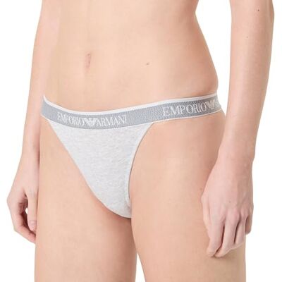 Giorgio Armani Dames Logoband T-Braziliaanse halve slip, grijs, XL, Grijs, XL Giorgio Armani Dames Logoband T-Braziliaanse halve slip, grijs, XL, Grijs, XL