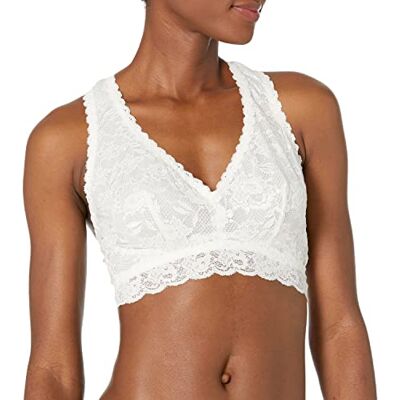 Cosabella Dames Say Never Curvy Racie Racerback Bralette Plunge BH, Maan Ivoor, XL Cosabella Dames Say Never Curvy Racie Racerback Bralette Plunge BH, Maan Ivoor, XL