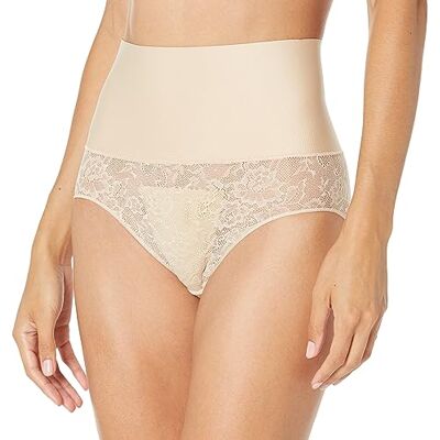 Maidenform Dames Tame Your Tummy Shapewear Slips, Transparant/Naakt Kant, XL Maidenform Dames Tame Your Tummy Shapewear Slips, Transparant/Naakt Kant, XL