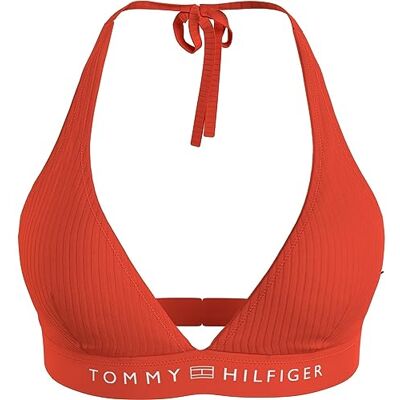 Tommy Hilfiger Dames Halter Triangle Rp (Ext Maten) BH's, Diep Oranje, L Tommy Hilfiger Dames Halter Triangle Rp (Ext Maten) BH's, Diep Oranje, L