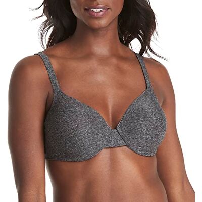 Hanes Ultimate Ultimate T-shirt voor dames, zachte schuimbeugel beha, Zwarte Heide 2, 75D Hanes Ultimate Ultimate T-shirt voor dames, zachte schuimbeugel beha, Zwarte Heide 2, 75D