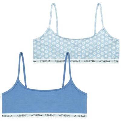 Athena – Bralette voor meisjes – 2 stuks – My Petit Prix – Oeko-Tex – bedrukt + effen – dunne bandjes Athena – Bralette voor meisjes – 2 stuks – My Petit Prix – Oeko-Tex – bedrukt + effen – dunne bandjes