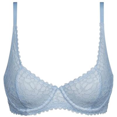 DIM 1 x damesbeha van kant met beugels, Daily Dentelle, blauw overhemd, 90D DIM 1 x damesbeha van kant met beugels, Daily Dentelle, blauw overhemd, 90D