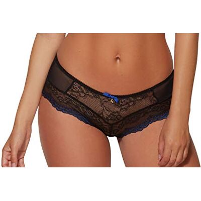 Gossard Superboost kanten T-shirt voor dames, alledaagse beha, Zwart/Elektrisch Blauw, XS Gossard Superboost kanten T-shirt voor dames, alledaagse beha, Zwart/Elektrisch Blauw, XS
