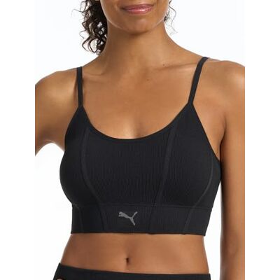 PUMA Naadloze sportbeha voor dames, verpakking van 2 stuks, Wit/Zwart, S PUMA Naadloze sportbeha voor dames, verpakking van 2 stuks, Wit/Zwart, S
