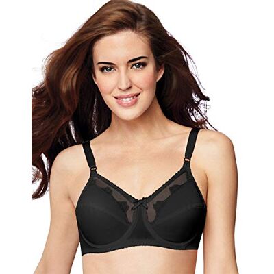 Bali dames bloem beugel bh, zwart, 75B Bali dames bloem beugel bh, zwart, 75B