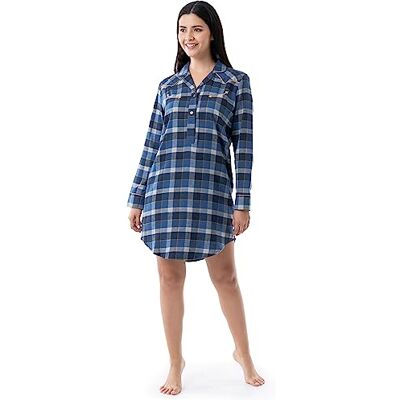 Wrangler dames nachthemd, blauw geruit, XL Wrangler dames nachthemd, blauw geruit, XL