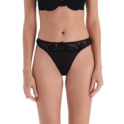 Dagi Dames Lace Gedetailleerde Thong, Zwart, S, zwart, S Dagi Dames Lace Gedetailleerde Thong, Zwart, S, zwart, S