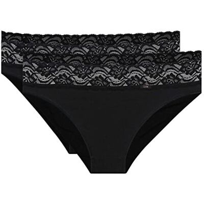 DIM Femme Generous Classic x2 Beha, perfecte grip voor grote borsten, dikke microvezel en stretch, U-vormige rug en brede bandjes, moderne look en absoluut comfort, zwart, 34-36 DIM Femme Generous Classic x2 Beha, perfecte grip voor grote borsten, dikke microvezel en stretch, U-vormige rug en brede bandjes, moderne look en absoluut comfort, zwart, 34-36