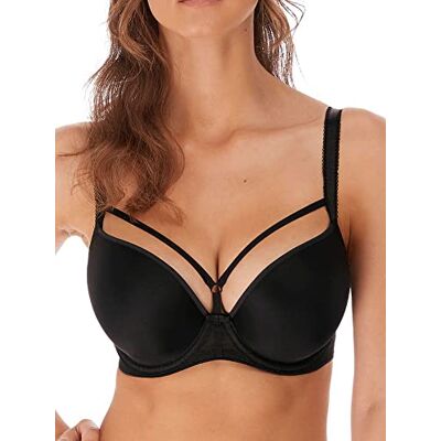 FREYA Vrouwen Awakening Moulded Plunge Deco Onderdraad T-shirt BH, Zwart, 75F FREYA Vrouwen Awakening Moulded Plunge Deco Onderdraad T-shirt BH, Zwart, 75F