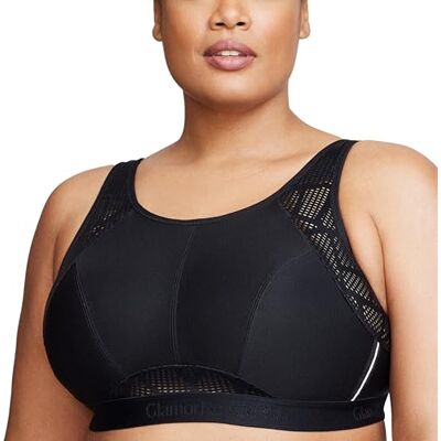 Glamorise Vrouwen Plus Size No-Sweat Mesh Sport BH Draadloos #1068, Zwart, 90D Glamorise Vrouwen Plus Size No-Sweat Mesh Sport BH Draadloos #1068, Zwart, 90D