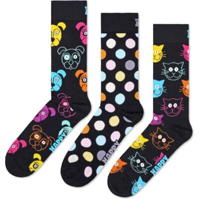 Happy Socks 3-Pack Classic Dog Katoen Sokken Unisex Marineblauw 36-40 Happy Socks 3-Pack Classic Dog Katoen Sokken Unisex Marineblauw 36-40