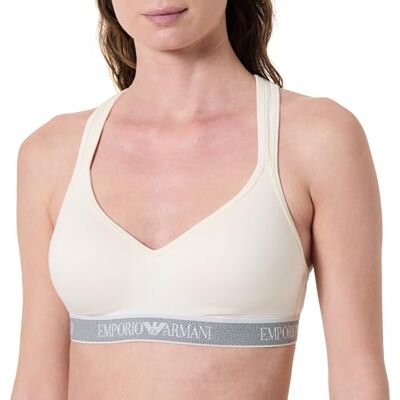 Giorgio Armani Woman's iconische logoband gewatteerde bralette wit XS, Wit, XS Giorgio Armani Woman's iconische logoband gewatteerde bralette wit XS, Wit, XS