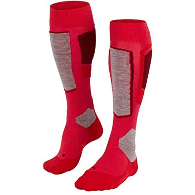 FALKE Dames Skisokken SK4 Advanced W Kh wol functioneel materiaal warm dun 1 paar, Rood Rose 8680-O, 39-40 FALKE Dames Skisokken SK4 Advanced W Kh wol functioneel materiaal warm dun 1 paar, Rood Rose 8680-O, 39-40