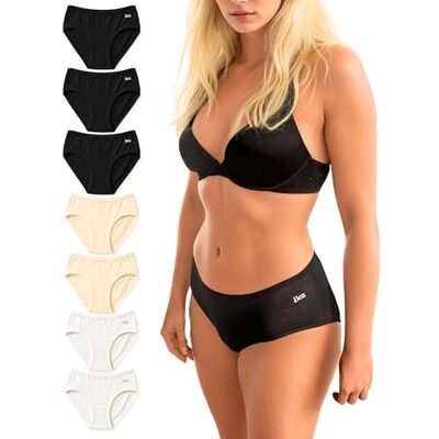 Bea 7pk Mid Waist Bamboe Slip Veelkleurig, Meerkleurig, XXL Bea 7pk Mid Waist Bamboe Slip Veelkleurig, Meerkleurig, XXL