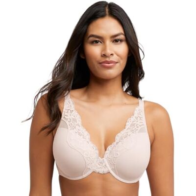 Bali Dames One Smooth U Lace Underwire, Comfort Stretch Volledige Dekking Convertible BH, Zandschaal, 90B Bali Dames One Smooth U Lace Underwire, Comfort Stretch Volledige Dekking Convertible BH, Zandschaal, 90B