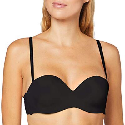Giorgio Armani Strapless Custom Fit Bra Basic Bonding microvezel voorgevormde beha voor dames, Zwart, 75C Giorgio Armani Strapless Custom Fit Bra Basic Bonding microvezel voorgevormde beha voor dames, Zwart, 75C