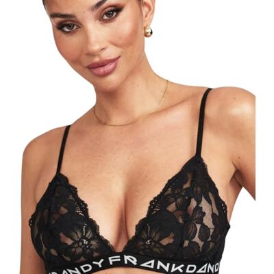 Frank Dandy Fab-u-Lace draadloze beha: zachte en rekbare kant voor ultiem comfort en ondersteuning, zwart, XXL Frank Dandy Fab-u-Lace draadloze beha: zachte en rekbare kant voor ultiem comfort en ondersteuning, zwart, XXL