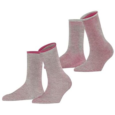 ESPRIT Dames Sokken Allover Stripe Multipack W So katoen gedessineerd 2 paar, Veelkleurig Cerise Grey 0330, 39-42 ESPRIT Dames Sokken Allover Stripe Multipack W So katoen gedessineerd 2 paar, Veelkleurig Cerise Grey 0330, 39-42