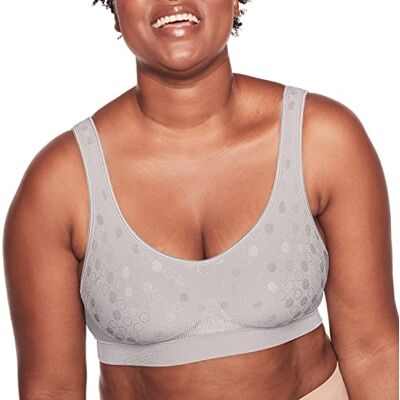 Bali Comfort Revolution Shaping beugelvrije beha met slimme maten voor dames, Kristal grijs patroon, XL Bali Comfort Revolution Shaping beugelvrije beha met slimme maten voor dames, Kristal grijs patroon, XL