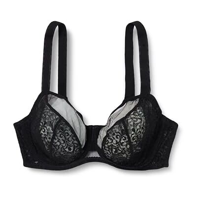 Gorteks Gabi-B2 v2 zachte beugelbeha, van kant en tule, voor grote en kleine borsten, comfort 90E, zwart, zwart, 90E Gorteks Gabi-B2 v2 zachte beugelbeha, van kant en tule, voor grote en kleine borsten, comfort 90E, zwart, zwart, 90E