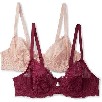 Amazon Essentials 2-delige set stretchbeha met kant en kant, voor dames Amazon Essentials 2-delige set stretchbeha met kant en kant, voor dames